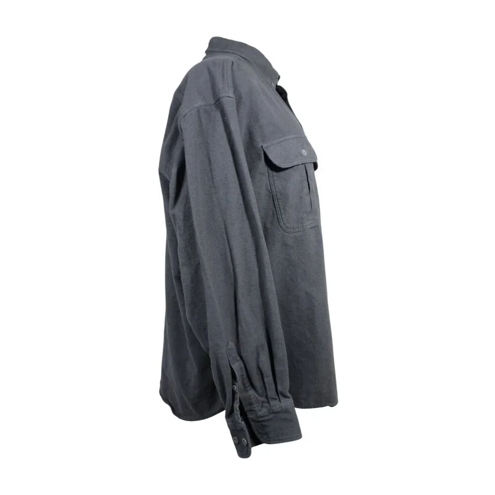 Cabela's men's gray deerskin soft cotton chamois button down long sleeve shirt‎